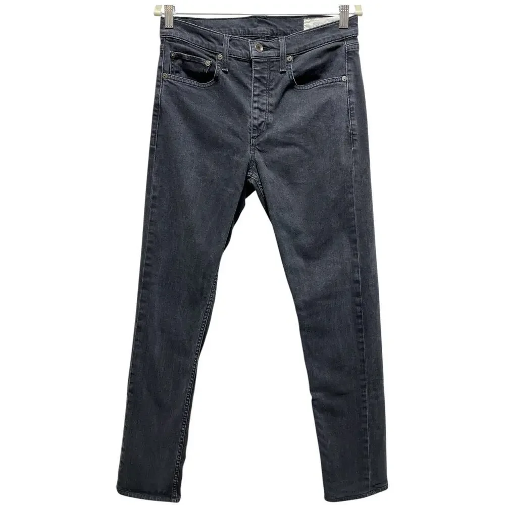 Rag & Bone Fit 2 Slim Jeans Men’s 30 Black Denim Button Fly Excellent Condition
